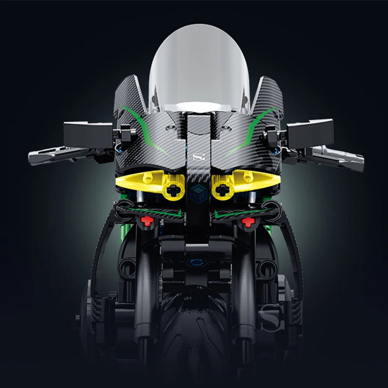 Moto de sport japonaise en briques de construction