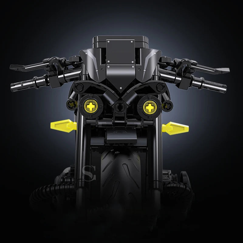 Moto moderne en briques de construction