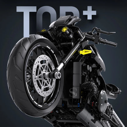 Moto moderne en briques de construction