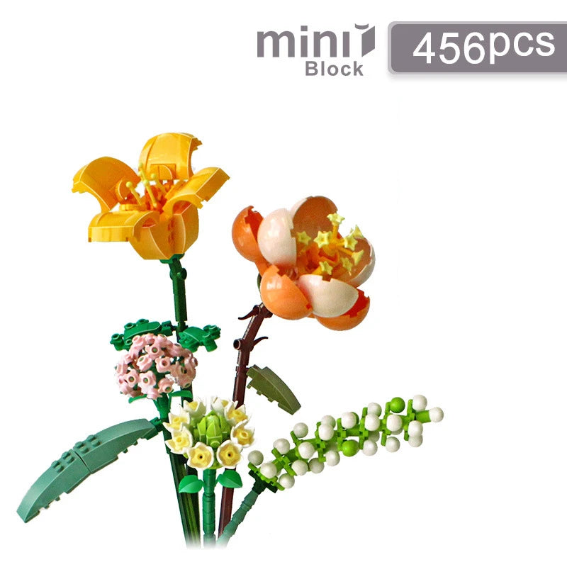 Fleurs en briques de construction