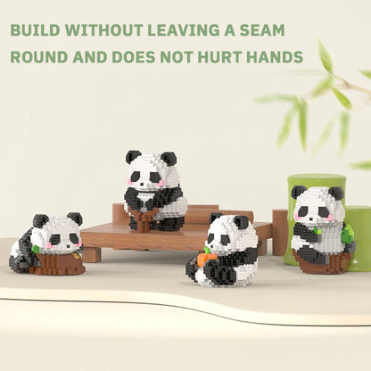 Pandas en briques de construction