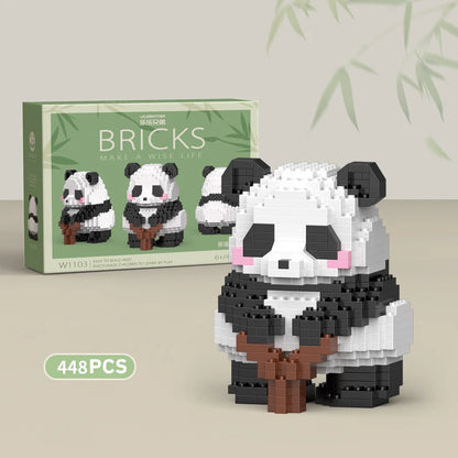 Pandas en briques de construction