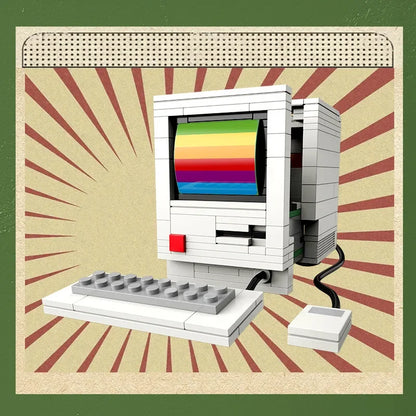 Appareils électroniques rétro en briques de construction