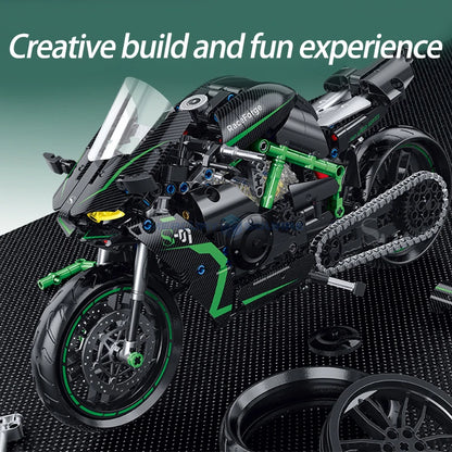 Moto de sport japonaise en briques de construction