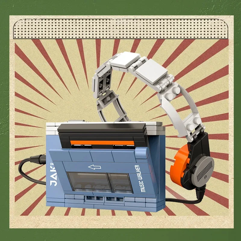 Appareils électroniques rétro en briques de construction