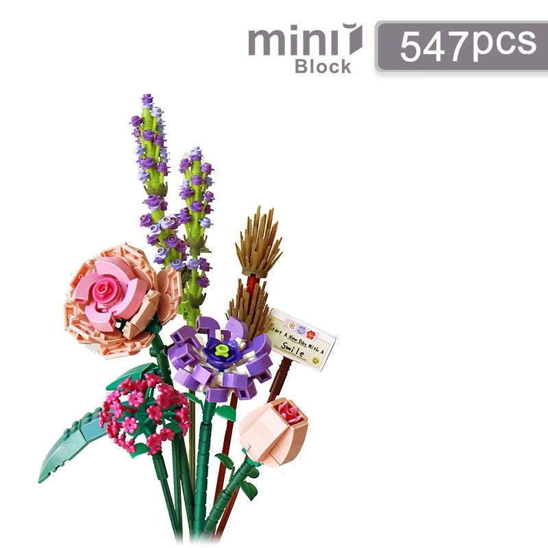 Fleurs en briques de construction