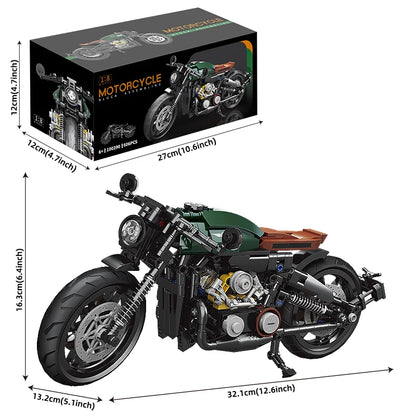 Moto vintage en briques de construction