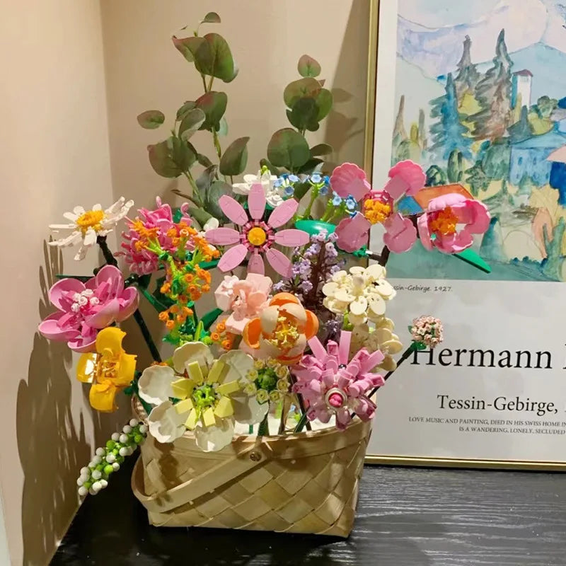 Fleurs en briques de construction