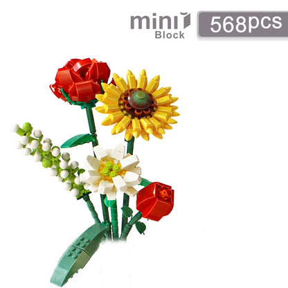 Fleurs en briques de construction