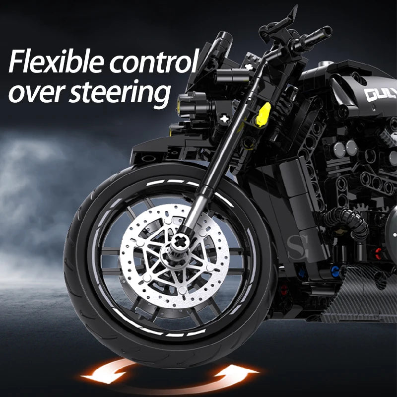 Moto moderne en briques de construction