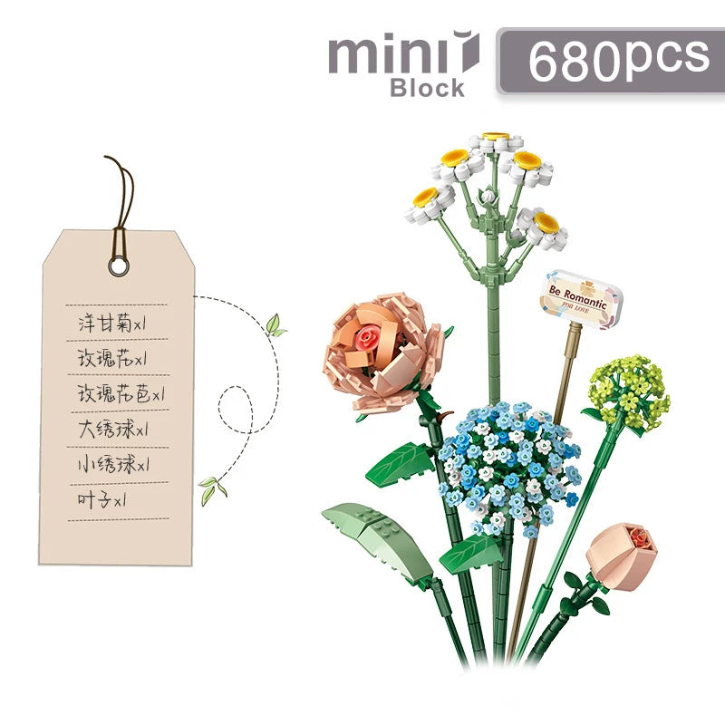 Fleurs en briques de construction