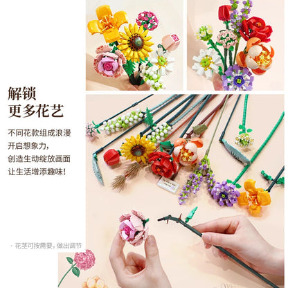 Fleurs en briques de construction