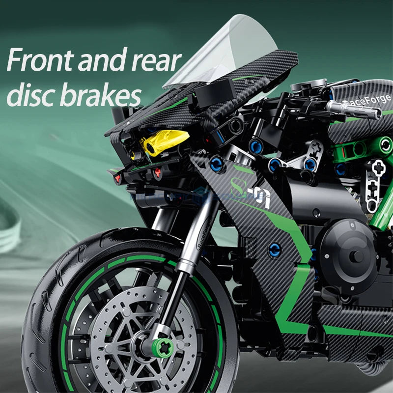 Moto de sport japonaise en briques de construction