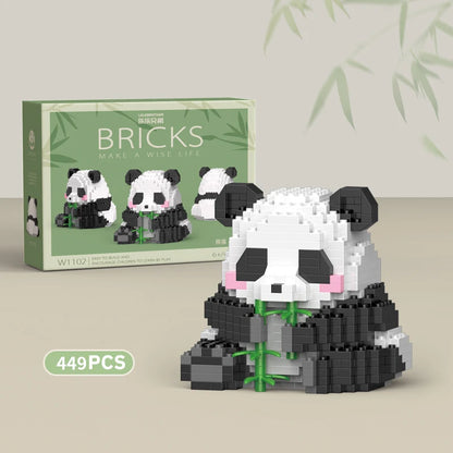 Pandas en briques de construction