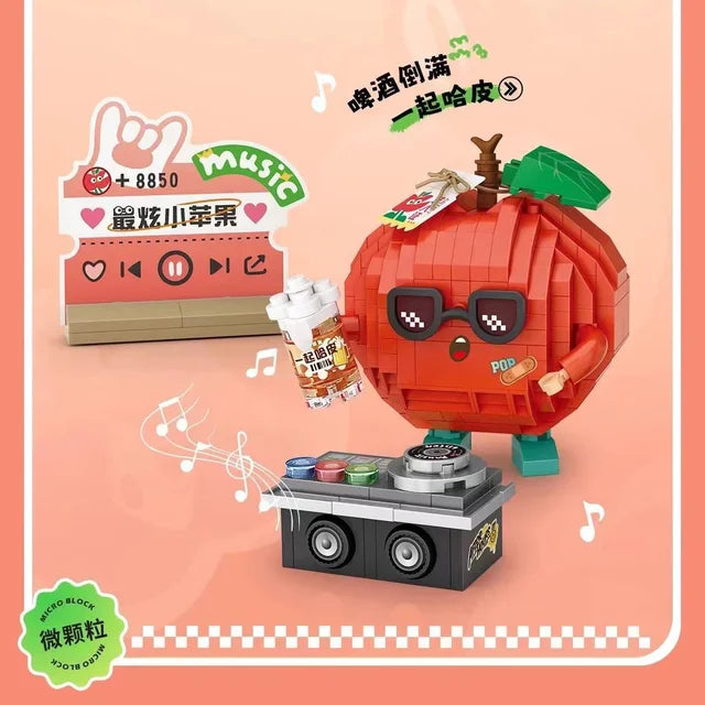 Fruits musicaux en briques de construction