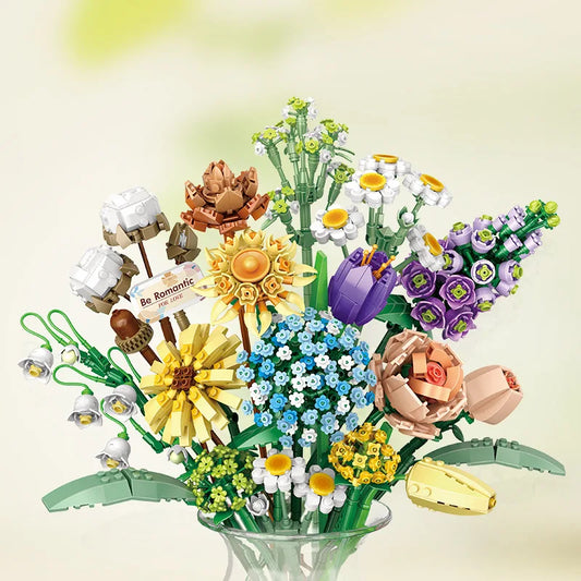 Fleurs en briques de construction