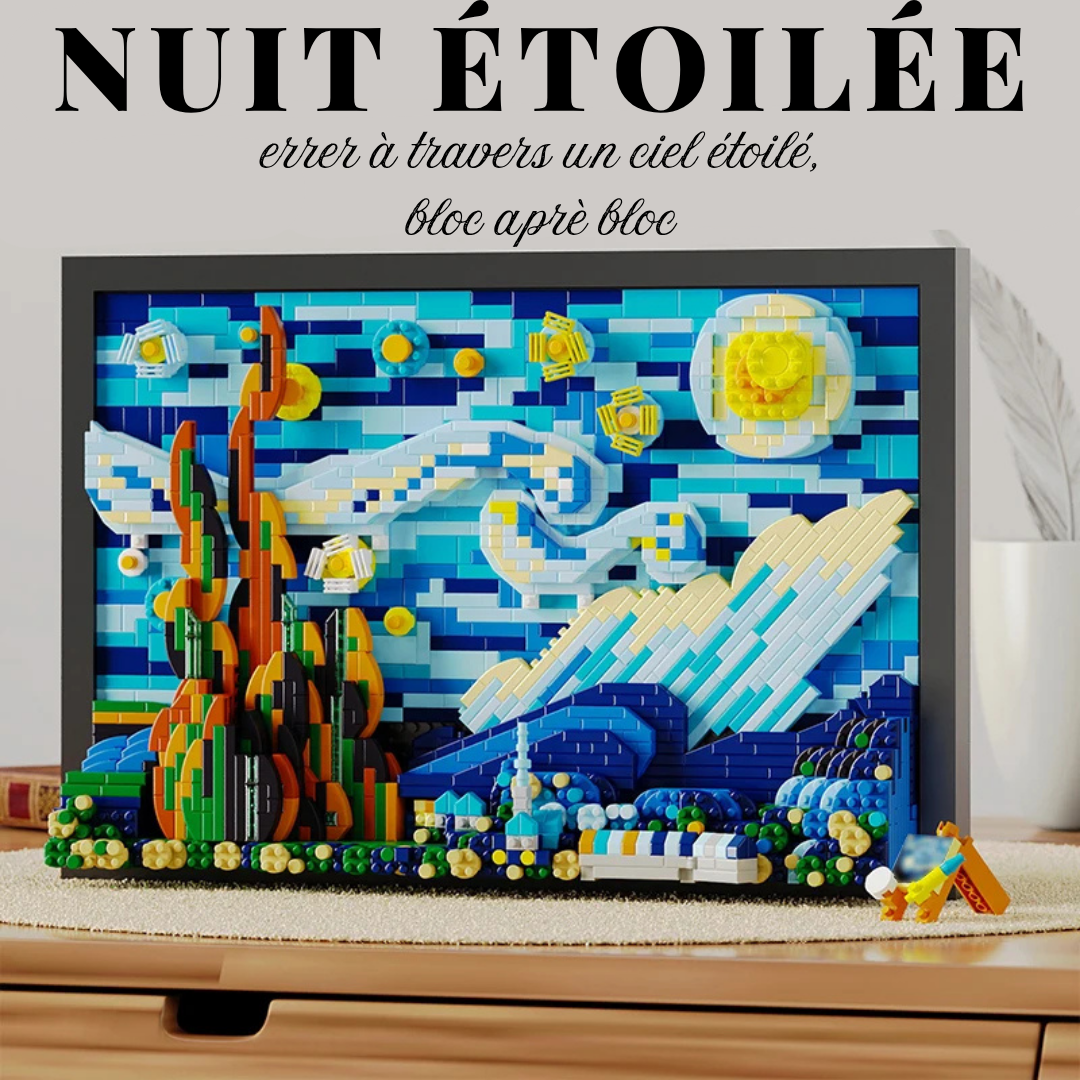 Tableau La Nuit Étoilé en briques de construction