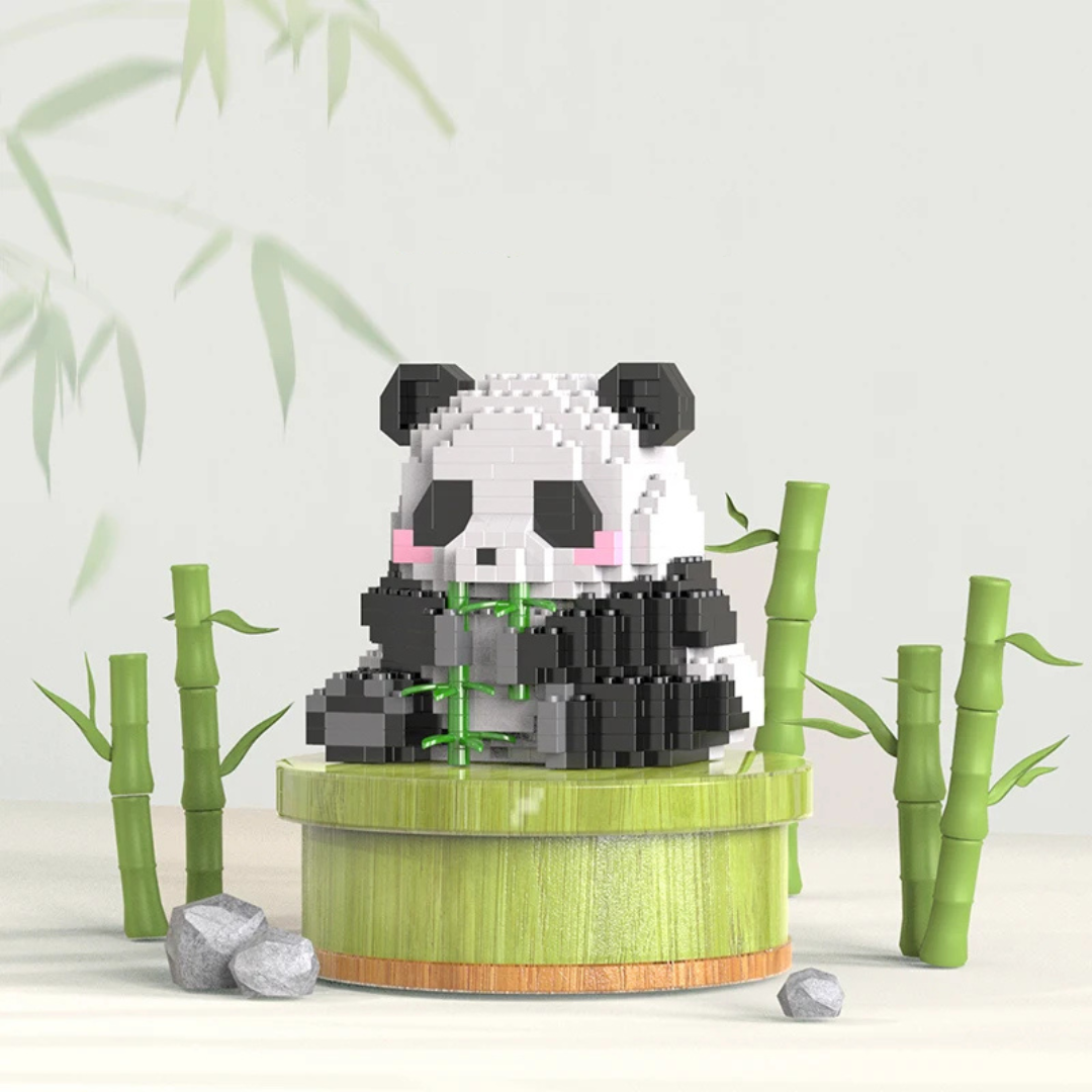 Pandas en briques de construction